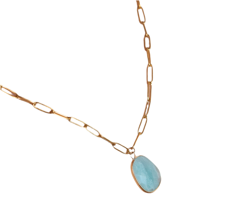 Cadena Rectangular amazonita