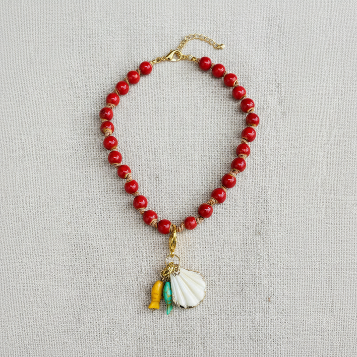 ceramica rojo colgante