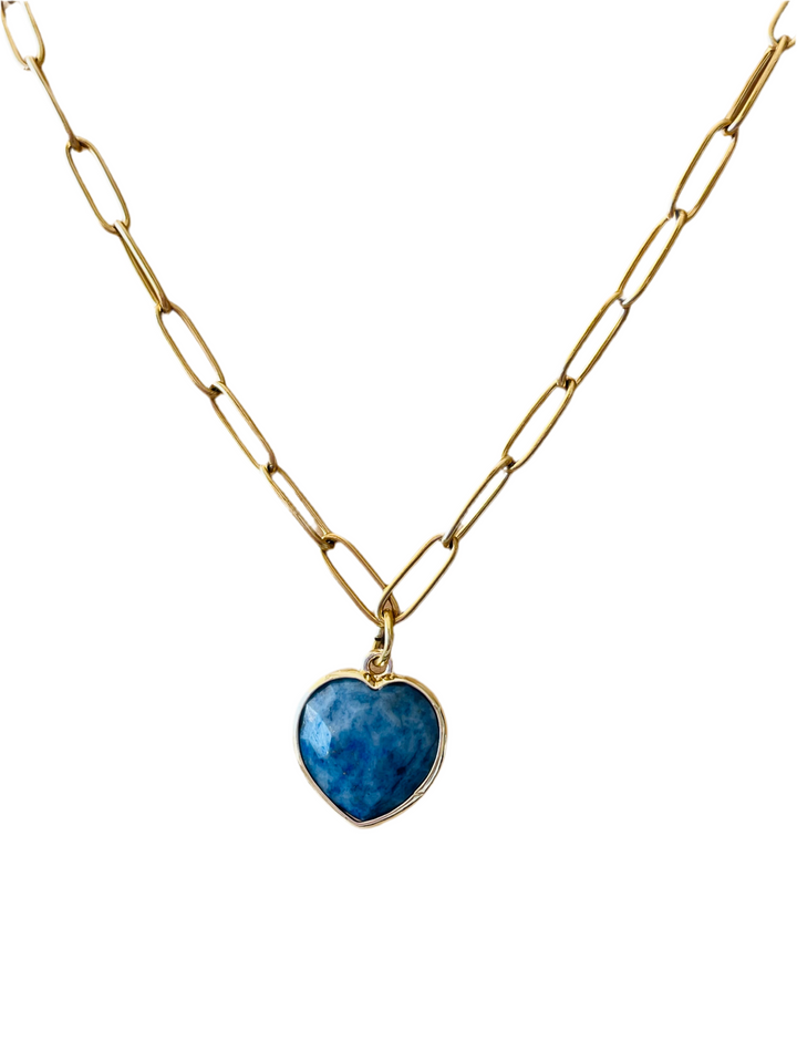 Cadena cuore azul