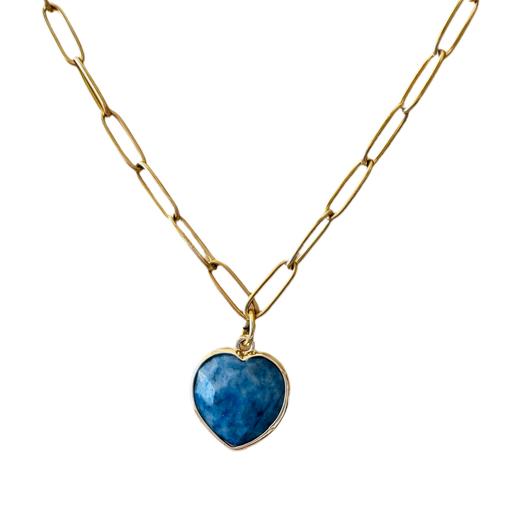 Cadena cuore azul