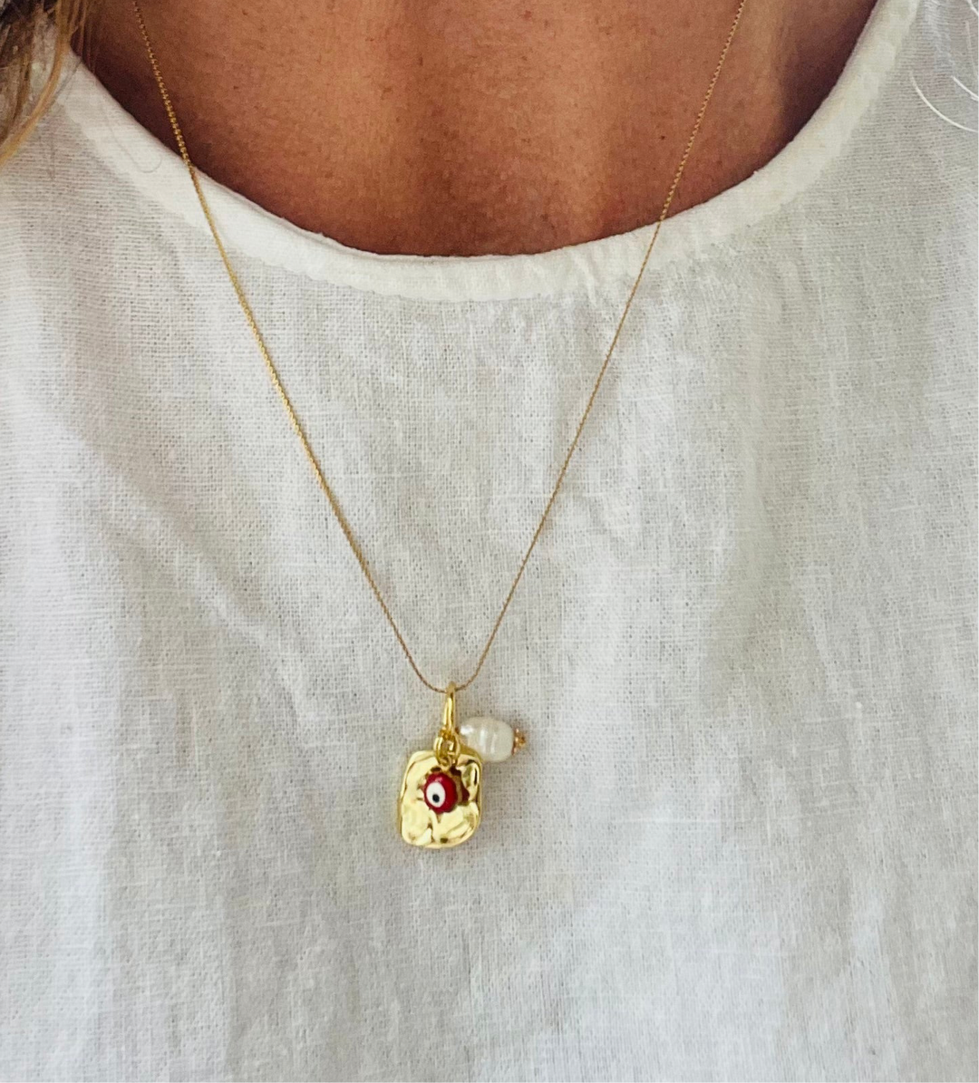 Cadena amuletos plaquita