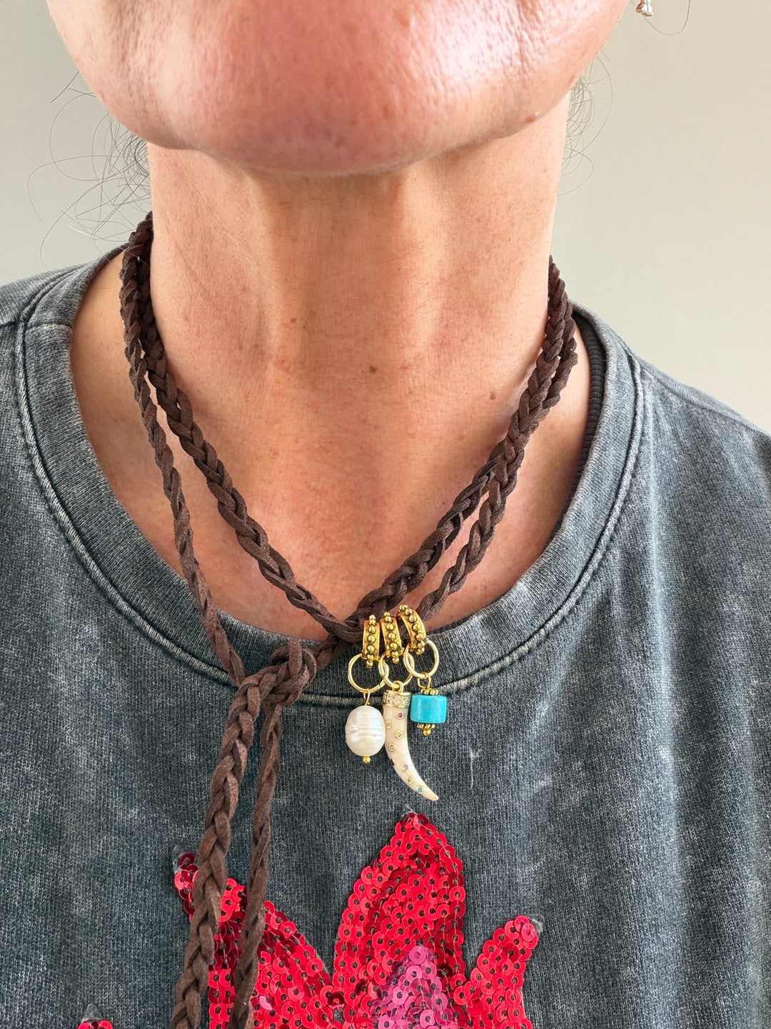 Trenzado tres colgantes