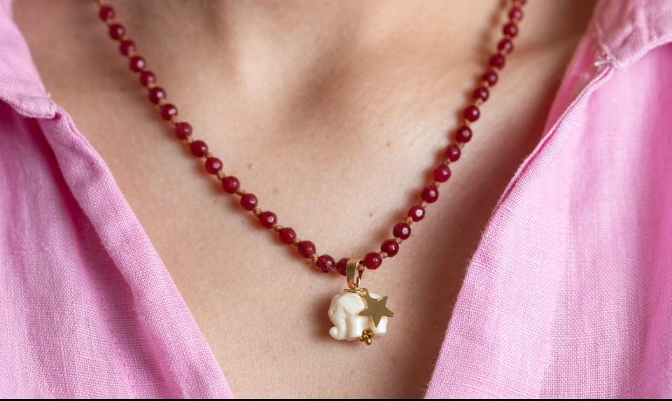 Collar protección rojo elefante blanco