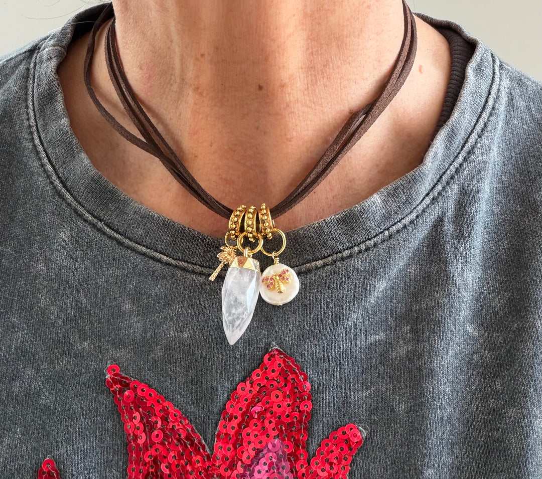 Cuero tres colgantes