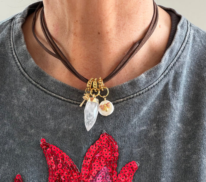 Cuero tres colgantes