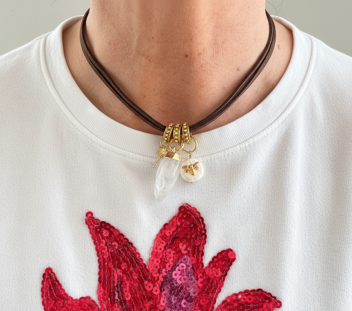 Cuero tres colgantes