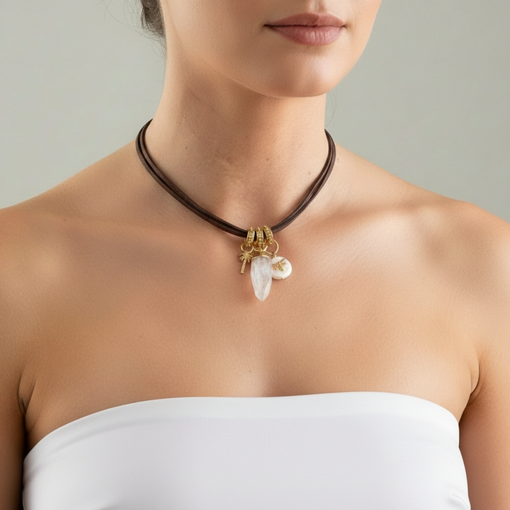 Cuero tres colgantes