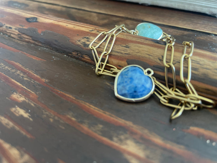 Cadena cuore azul