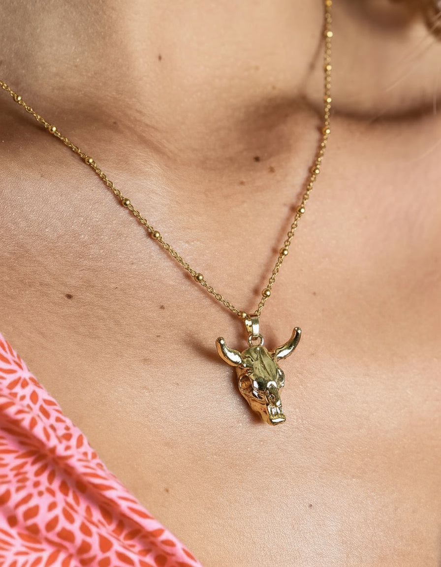 Cadena Dorada Pepita Colores Cabeza de Buey