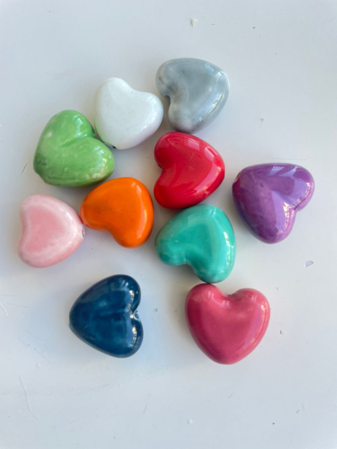 Collar cristales rojo 3 corazones