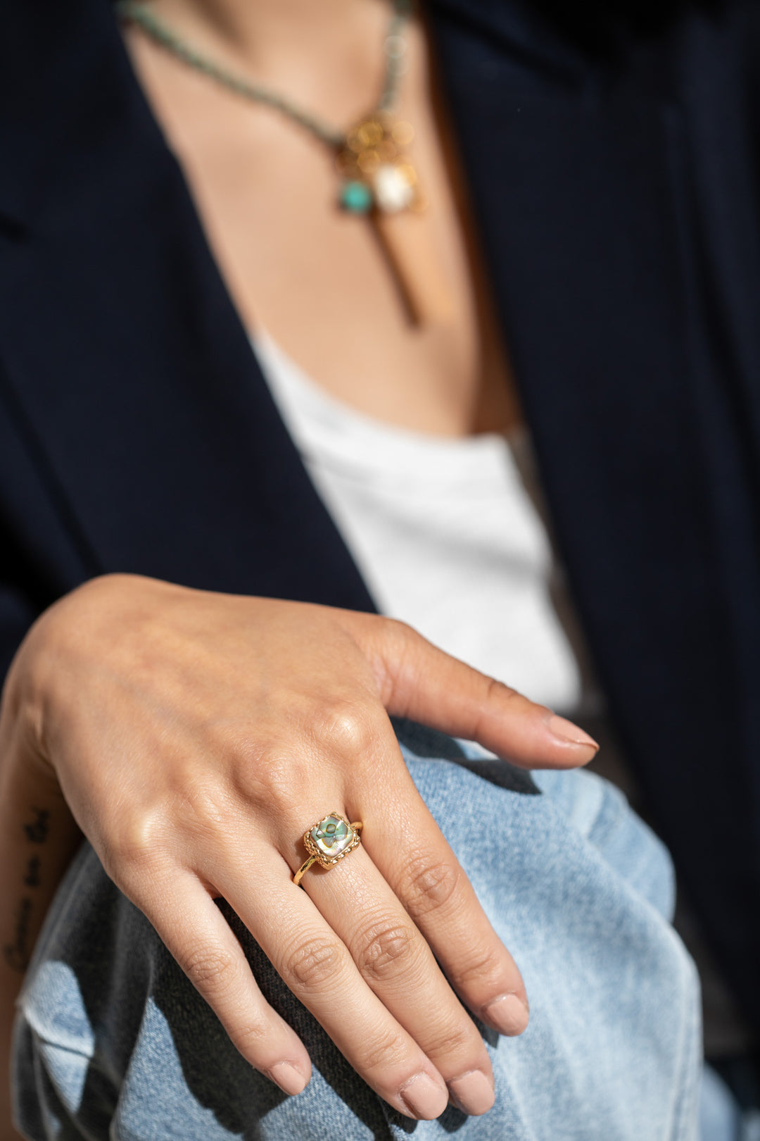 Anillo concha de perla