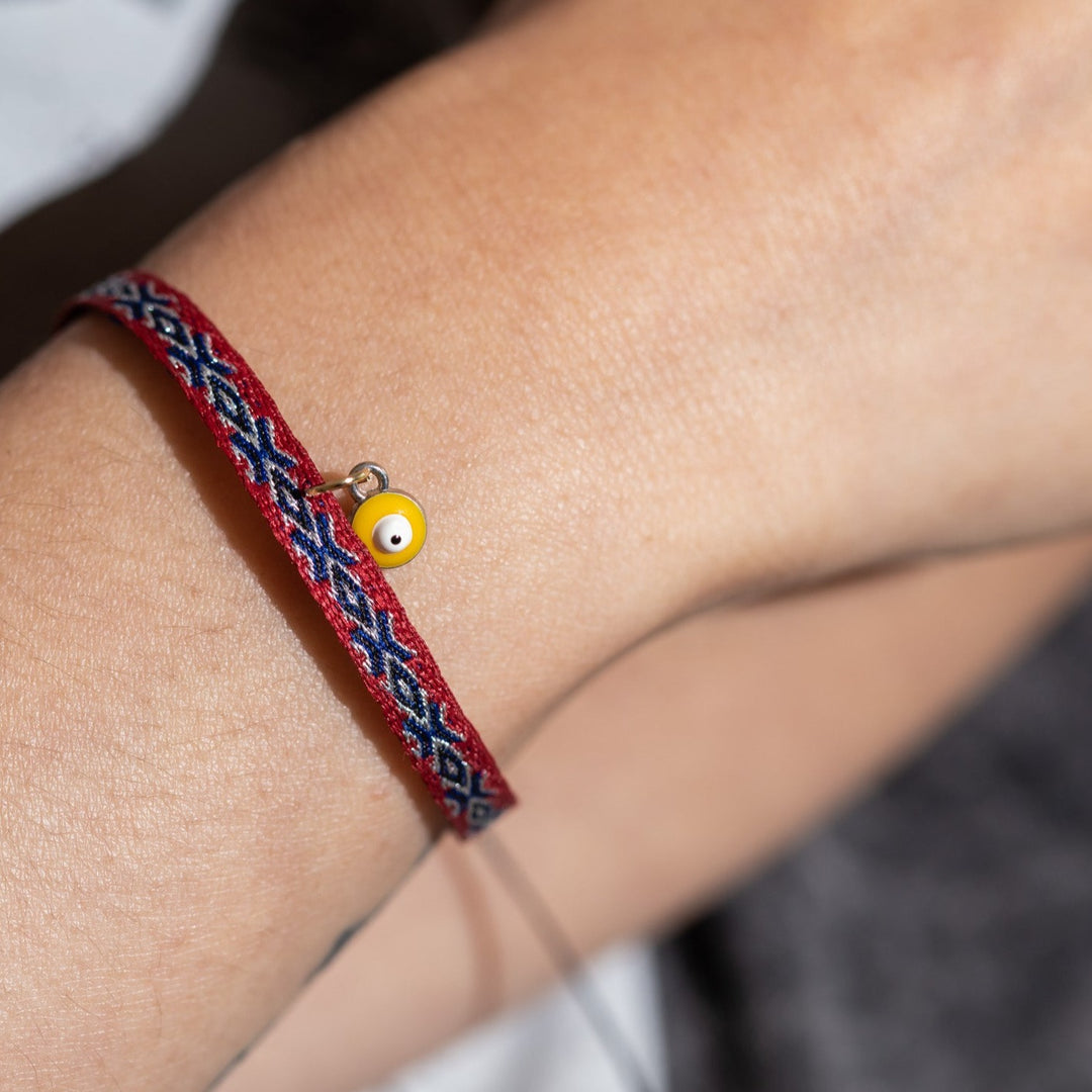 Pulsera tela azul