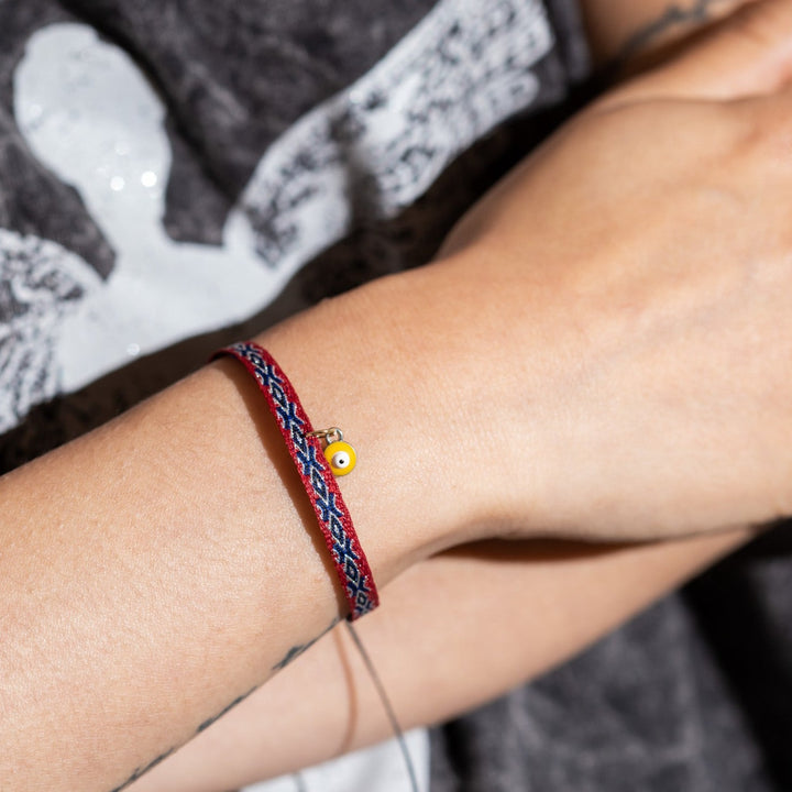 Pulsera tela azul