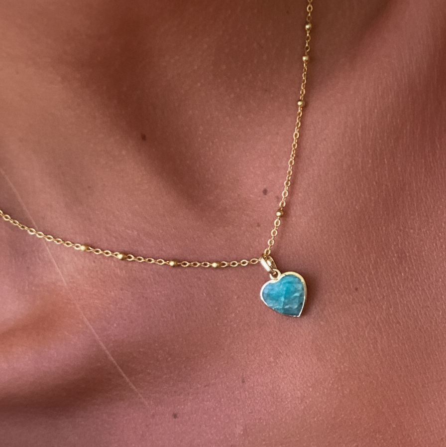 Cadena LISA Corazón Amazonita