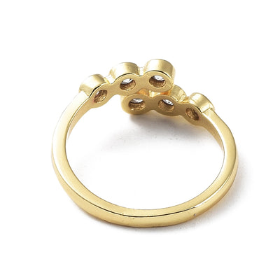 anillo seis circones dorado