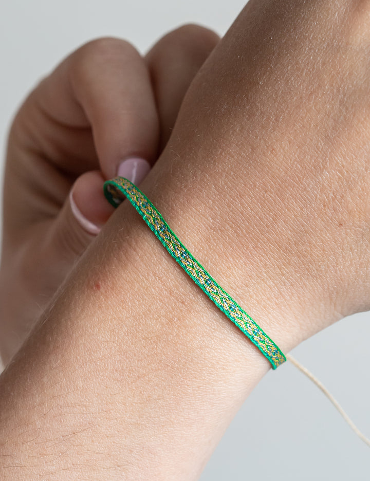 Pulsera Tela Verde Fuerte