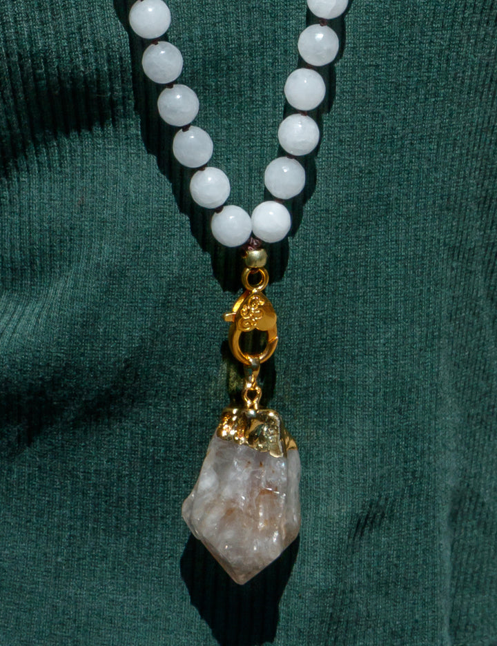 Collar  Ágata Blanca y citrino